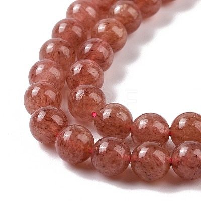 Natural Strawberry Quartz Beads Strands G-R435-03-8mm-1