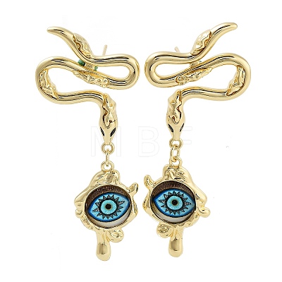 Rack Plating Eye Brass Stud Earrings EJEW-C108-07G-1