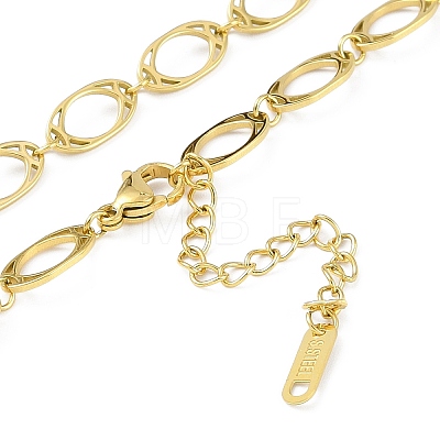 Ion Plating(IP) 304 Stainless Steel Oval Link Chain Necklaces for Women NJEW-K276-04B-G-1