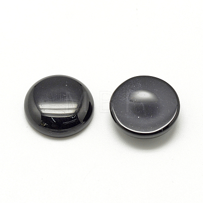 Synthetic Black Stone Cabochons G-R416-6mm-46-1-1