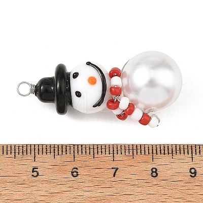 Christmas Handmade Lampwork Pendants PALLOY-JF06024-02-1