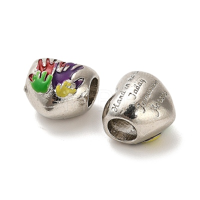 Alloy Enamel European Beads FIND-Q115-07P-1