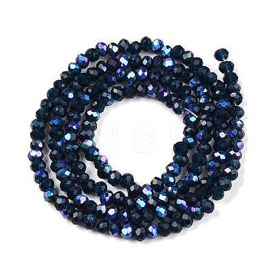 Electroplate Opaque Solid Color Glass Beads Strands EGLA-A044-P1mm-L16-1