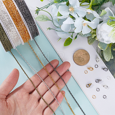 DIY Iron Cable Chains Bracelets Necklaces Making Kits DIY-SP0002-14B-1