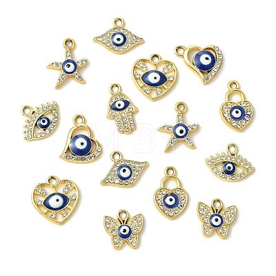16Pcs 8 Styles UV Plating Alloy Enamel Pendants FIND-FS0002-74-1