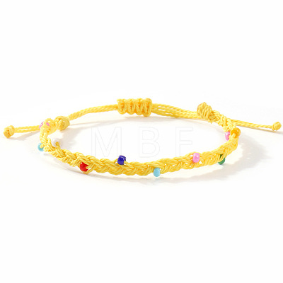 Glass Beads Braided Bead Bracelets TN6908-4-1