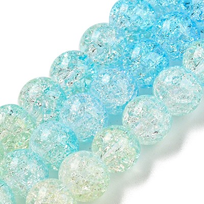 Spray Painted Crackle Glass Beads Strands DGLA-C002-6mm-05-1