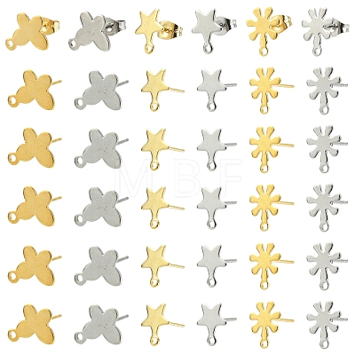 304 & 201 Stainless Steel Stud Earring Findings STAS-YW0011-14-1