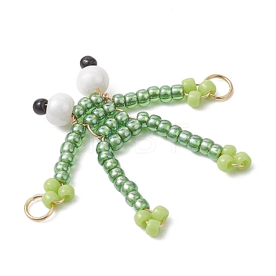 Glass Seed Beaded Links Connector Charms PALLOY-MZ01229-1