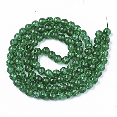 Baking Paint Transparent Crackle Glass Round Bead Strands X-DGLA-Q018-8mm-48-1