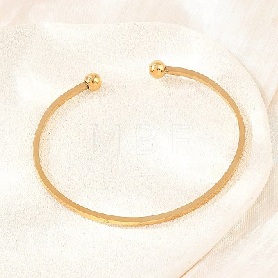 304 Stainless Steel Flat Open Cuff Bangles for Women SA-CBA45D5-26G-1