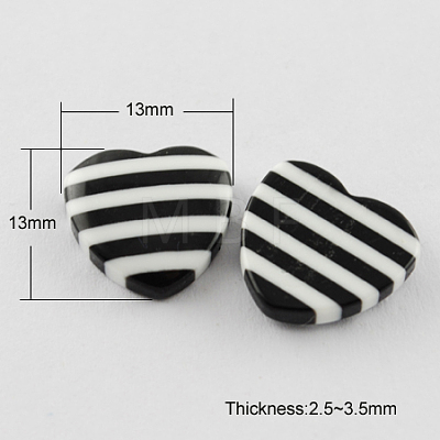 Striped Resin Cabochons CRES-Q097-13mm-1-1