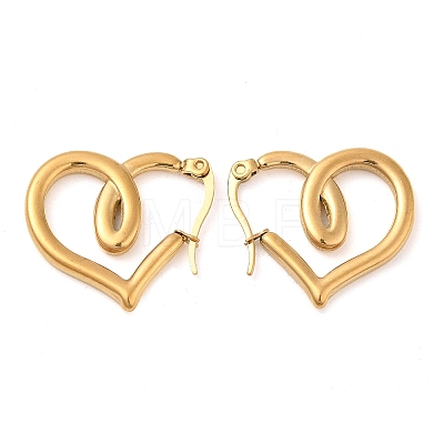 PVD Vacuum Plating 304 Stainless Steel Wire Wrap Hoop Earrings for Women EJEW-M224-04G-1