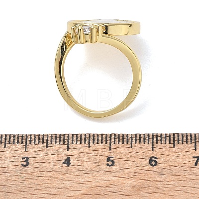 Brass Micro Pave Clear Cubic Zirconia Cuff Open Rings KK-CBA56EF-41C-G-1