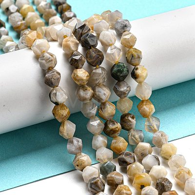 Natural Bamboo Leaf Agate Beads Strands G-NH0012-B02-01-1