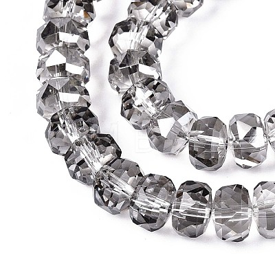 Electroplate Transparent Glass Beads Strands EGLA-N022-04A-D02-1