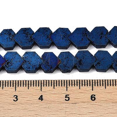 Electroplated Natural Lava Rock Beads Strands G-K388-04B-06-1