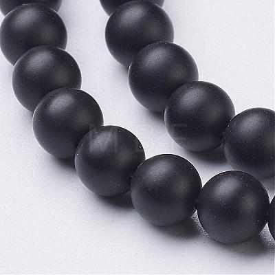Natural Black Agate Beads Strands G-D543-6mm-1
