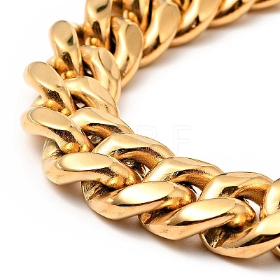 Ion Plating(IP) 304 Stainless Steel Curb Chain Necklace with Crystal Rhinestone NJEW-E038-03G-01-1