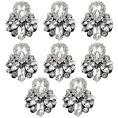 Glass Rhinestone Embroidery Sew on Ornament Accessories PATC-WH0021-070F-1
