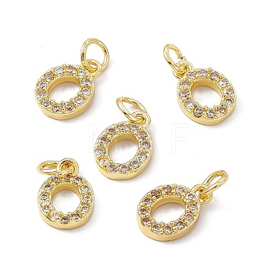 Real 18K Gold Plated Brass Micro Pave Clear Cubic Zirconia Charms KK-E068-VB452-O-1