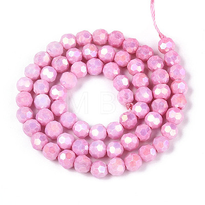 Anti-Tarnish Electroplate Glass Beads Strands X-EGLA-T021-6mm-15-03-1