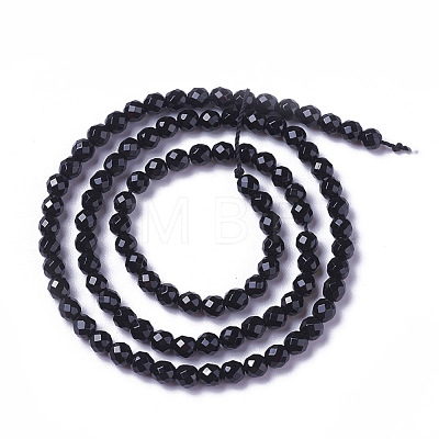 Natural Black Onyx Beads Strands X-G-F596-28-3mm-1