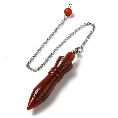 Dyed & Heated Natural Carnelian Pointed Dowsing Pendulums G-F758-F02-P-1