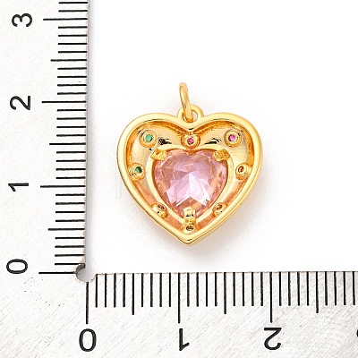 Brass Micro Pave Cubic Zirconia Pendants KK-U033-01G-1