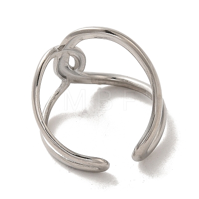 304 Stainless Steel Open Cuff Ring RJEW-C068-05G-P-1