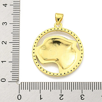 Brass Micro Pave Cubic Zirconia Pendants KK-K354-09D-G-1