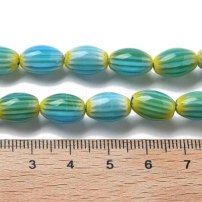 Handmade Millefiori Lampwork Beads Strands LAMP-F035-12H-1