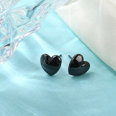 Hypoallergenic Bioceramics Zirconia Ceramic Heart Stud Earrings EJEW-C065-02D-1