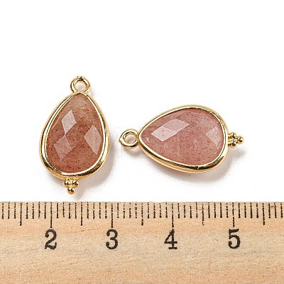 Natural Strawberry Quartz Faceted Pendants G-M431-15G-11-1