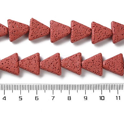 Triangle Dyed Natural Lava Rock Beads Strands G-O126-04A-12-1