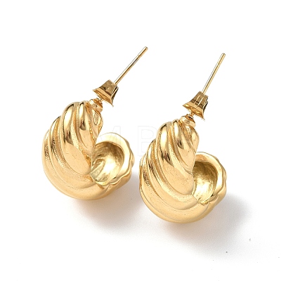 Ion Plating(IP) 304 Stainless Steel Croissant Stud Earrings for Women EJEW-G335-16G-1