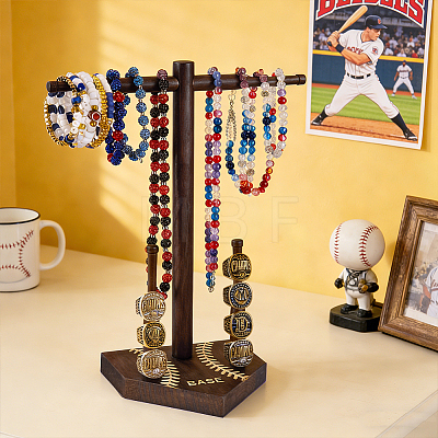 Baseball T Bar Wood Ring Display Stands RDIS-WH0019-22-1