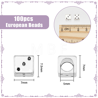 100Pcs Tibetan Style Alloy European Beads TIBE-DC0001-02-1