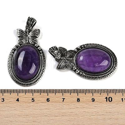 Natural Amethyst Pendants G-I370-09AS-07-1