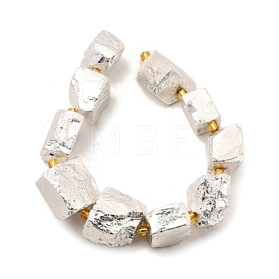 Electroplated Natural Pyrite Beads Strands G-F800-A02-1
