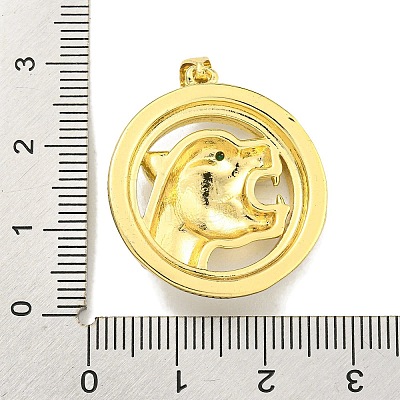 Brass Micro Pave Cubic Zirconia Pendants KK-K354-08G-G-1