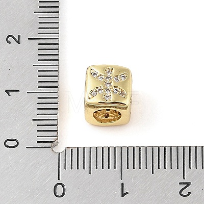 Brass Micro Pave Clear Cubic Zirconia European Beads LS-KK-K368-01G-12-1