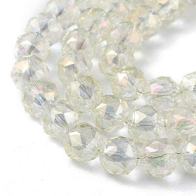 Transparent Electroplate Glass Beads Strands EGLA-F154-FR03-1