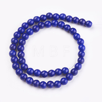 1 Strand Dyed Medium Blue Round Synthetic Turquoise Beads Strands X-TURQ-G106-6mm-02N-1