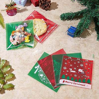 400 Pcs 4 Styles Self-Adhesive Christmas Candy Bags JX059A-1