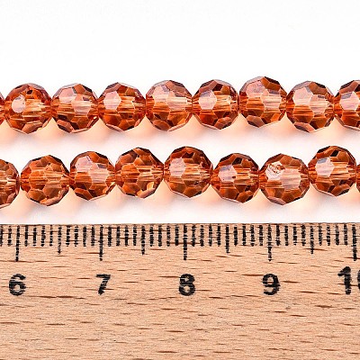 Baking Paint Transparent Glass Beads Strands LS-DGLA-A035-T6mm-A04-1
