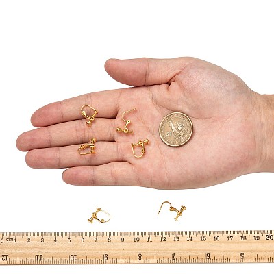 Brass Screw On Clip-on Earring Findings LS-KK-L164-02G-1