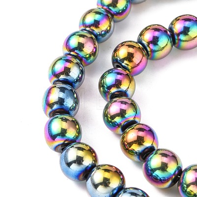 Non-magnetic Synthetic Hematite Beads Strands G-S096-10mm-5-1