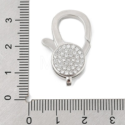 Brass Micro Pave Clear Cubic Zirconia Lobster Claw Clasps KK-P299-05P-1