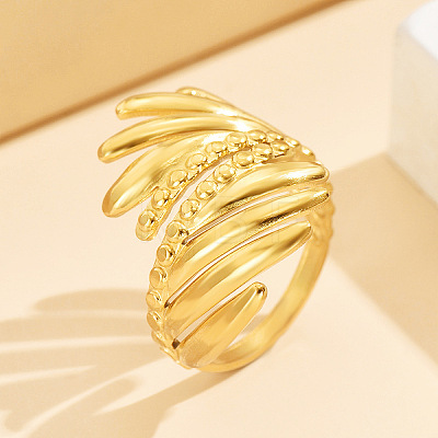 304 Stainless Steel Cuff Open Rings WG749B5-02-1